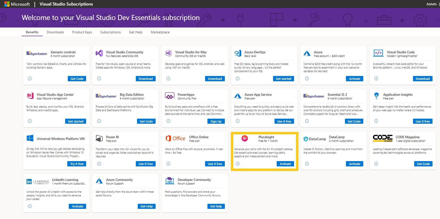 Visual Studio Dev Essentials Benefits